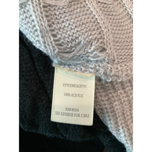 No Comment NYLA Two-Tone Black & Gray Acrylic Sweater Medium - Picture 5 of 5